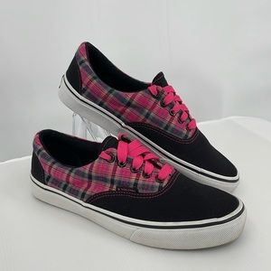 Zoo York Pink & Black Plaid Tartan Sneakers Women's size 9 EUC‎ Canvas Plaid